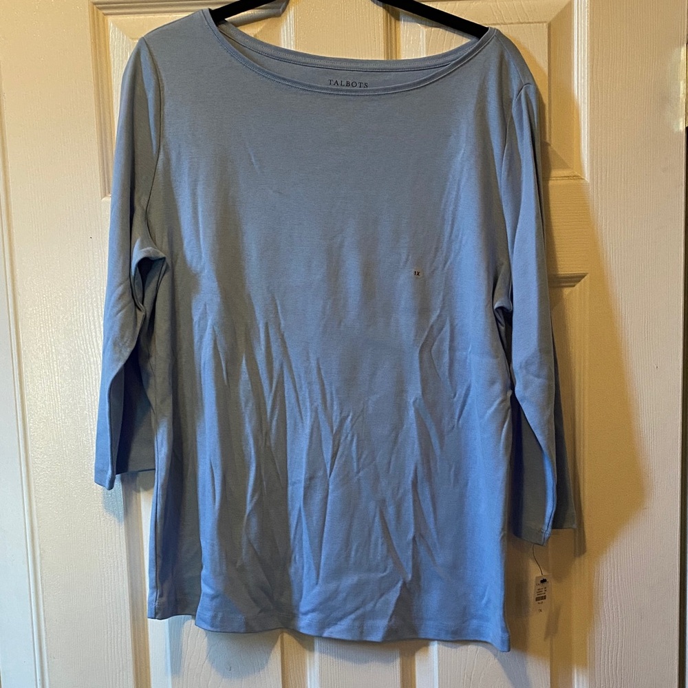 Talbots Women's Light Blue Long Sleeve Top
